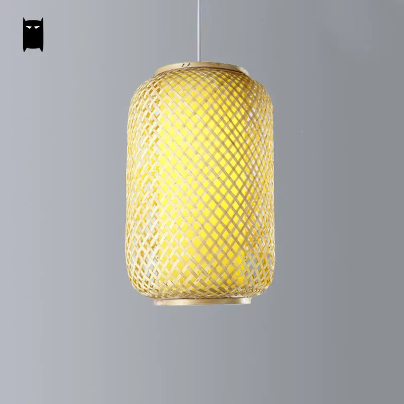 売る 竹籐ランタンペンダント照明器具アジア素朴な日本吊りランプavize Luminaria屋内ホームダイニングルームレストラン