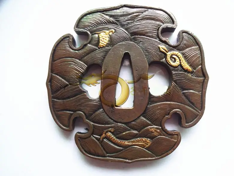 Copper Tsuba Guard for Japanese Samurai Sword Katana | Swords