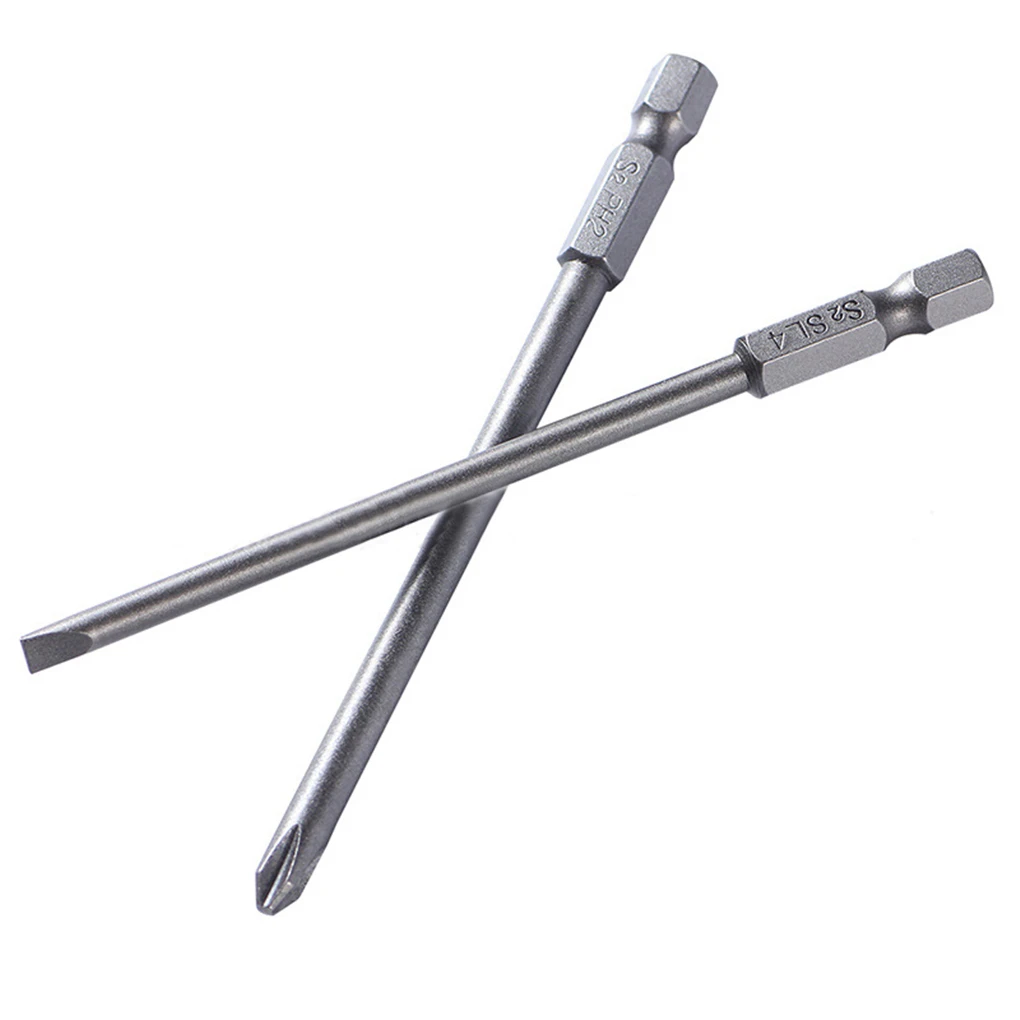 10 шт. 100 мм магнитный S2 сплав Сталь шестигранным хвостовиком шлицевая отвертка