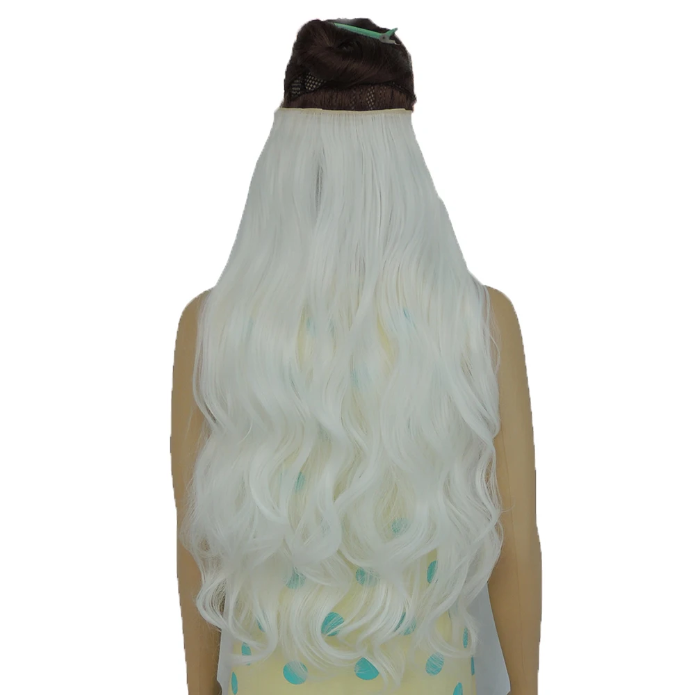 In Hair Extension 70cm Synthetic Hair Clips Extensions 120g Curly Hairpin Hairpiece Sandy Taupe