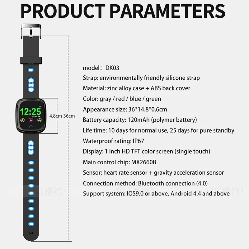 Смарт часы водонепроницаемые пульсометр Монитор артериального давления фитнес