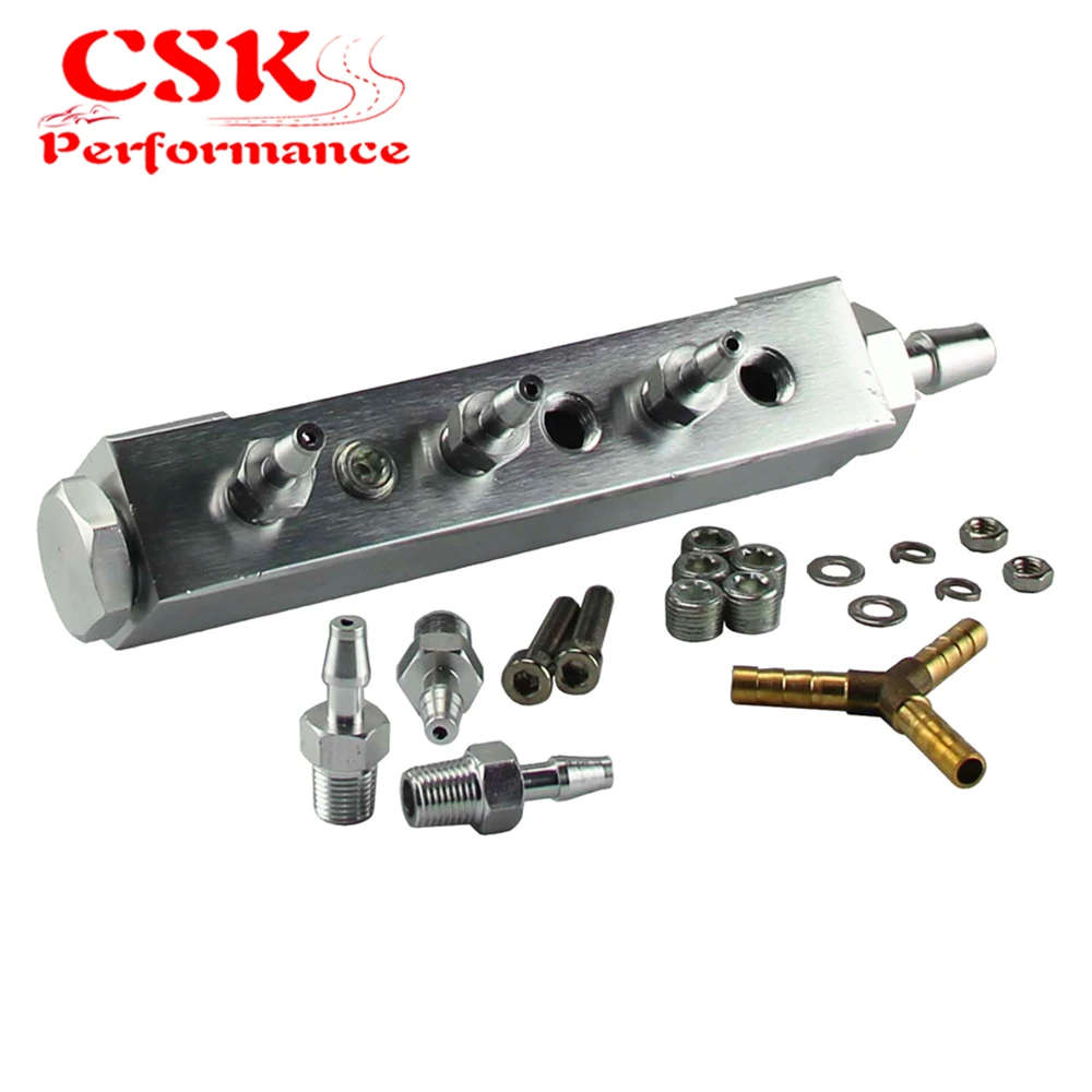 JDM Алюминиевый турбо расточгата BOOST ВАКУУМНЫЙ впускной коллектор 6 портов 1/8 NPT silver