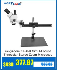 Luckyzoom бренд 3.5X-90X стерео микроскоп SZM0.5X SZM2.0X Микроскоп Вспомогательный объектив