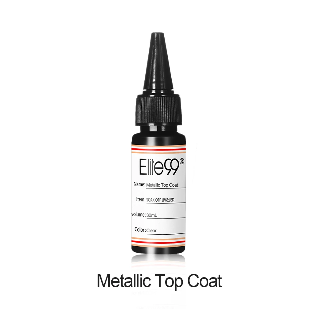 Metallic Top Coat Elite99 30 мл большой объем верхнее Базовое покрытие матовое металлическое усиленное воздушное сухое праймер Матовый УФ Гель-лак горячая Распродажа Гель-лак для дизайна ногтей - Цвет: Metallic Top Coat