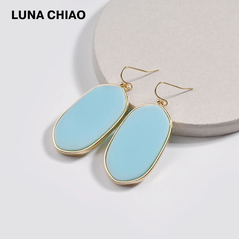 Женские серьги капельки LUNA CHIAO Популярные яркие акриловые пластины из смолы и 10