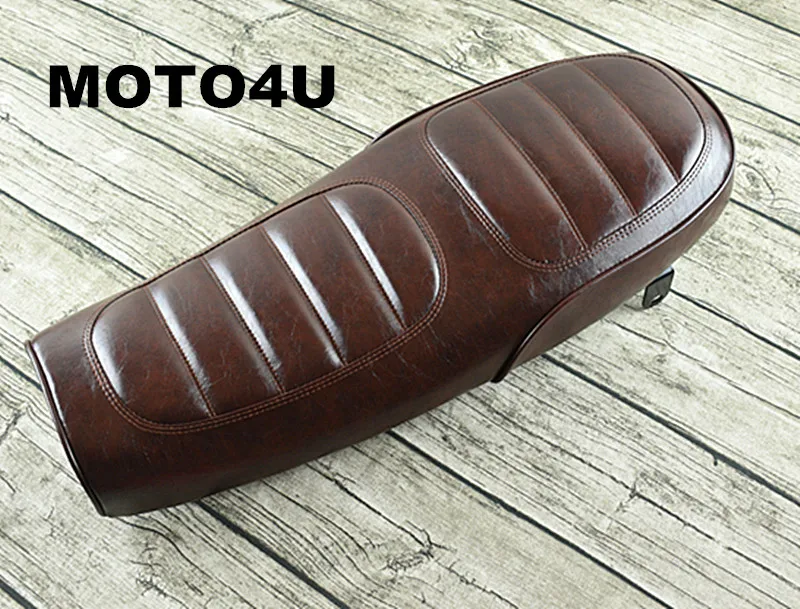 

630mm Cafe Racer Universal Vintage Motorcycle Seat Cushion Grid Brown Classic Motorbike Handwork seat MASH125 MUTT125 250