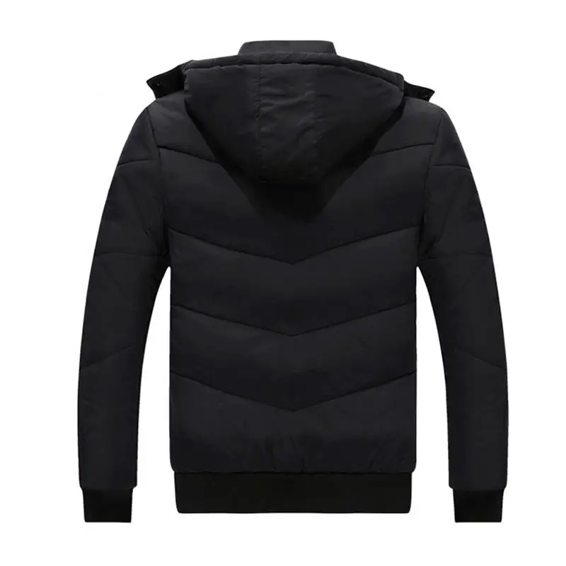 Fashion fur collar zipper parkas men winter jacket 2022 new thickened warm detachable hat jackets coat clothes | Мужская одежда