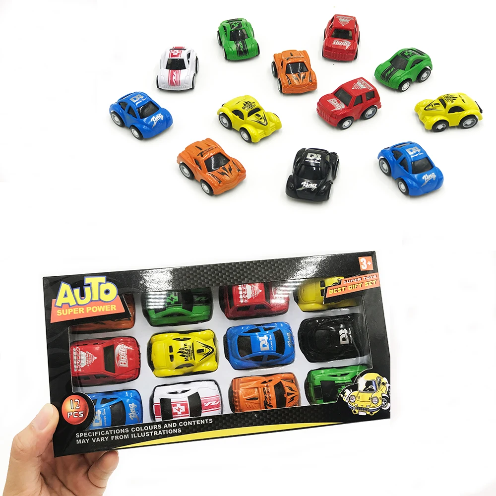 

New Style 12pcs/set Mini Pull Back Cars Baby Toy Cute Plastic Car Models Diecast Vehicle Toys for Children Boy Toys
