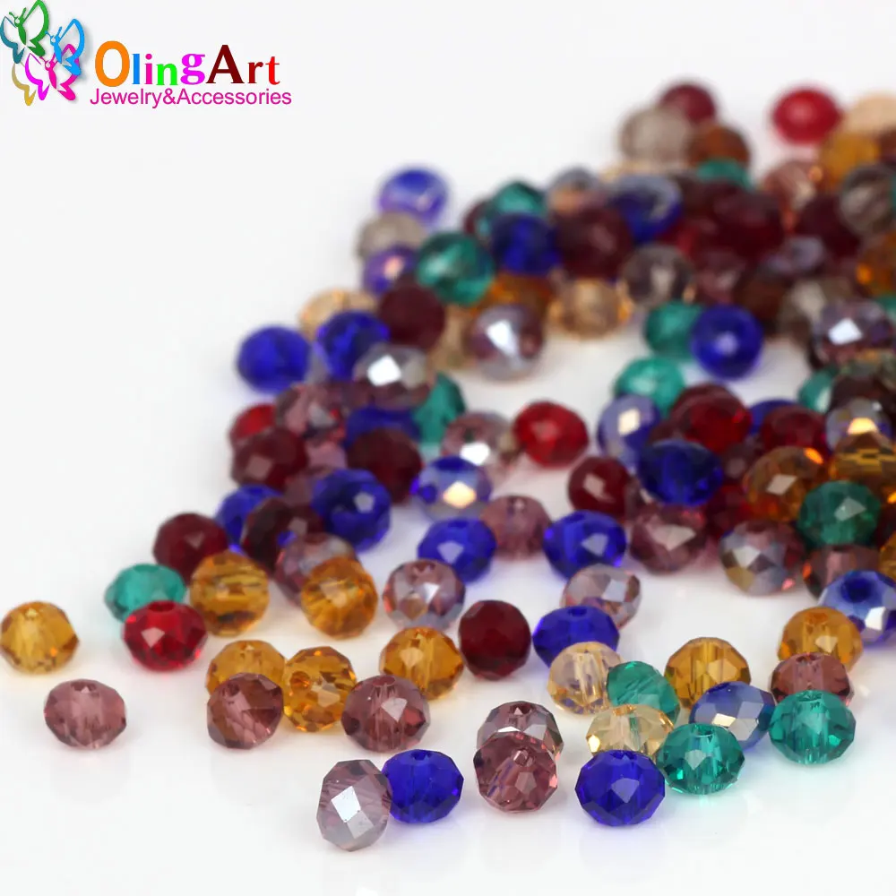 OlingArt AAA 3 мм 148 шт. искусственные бусины граненые плоские круглые DIY браслет чокер