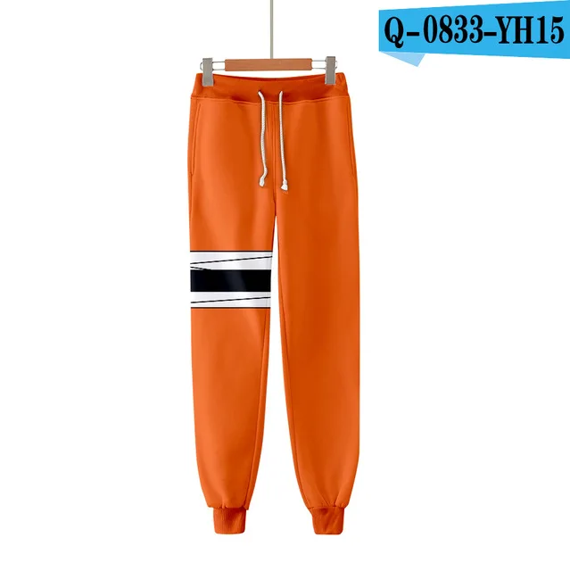SJK-24 3D Naruto autumn winter sports pants unisex role-playing casual harajuku sweatpants plus velvet thickening hip hop trousers - Цвет: SJK-24