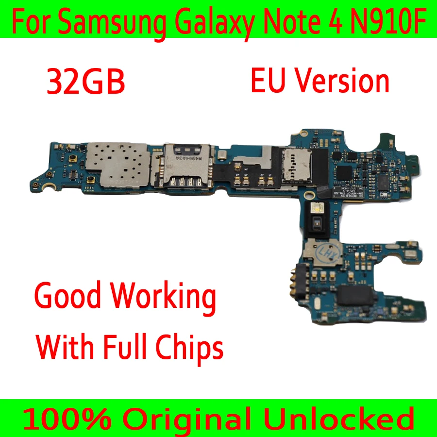 Европейская версия для samsung Galaxy Note 4 N910F материнская плата, оригинальная разблокированная для Note 4 N910F материнская плата+ полные чипы, система ОС