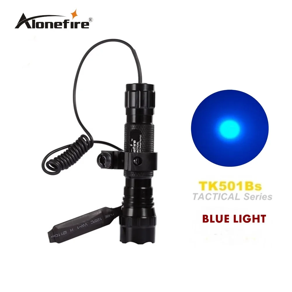Тактический фонарь Alonefire 501B XPE светодиодный синий яркий светильник для
