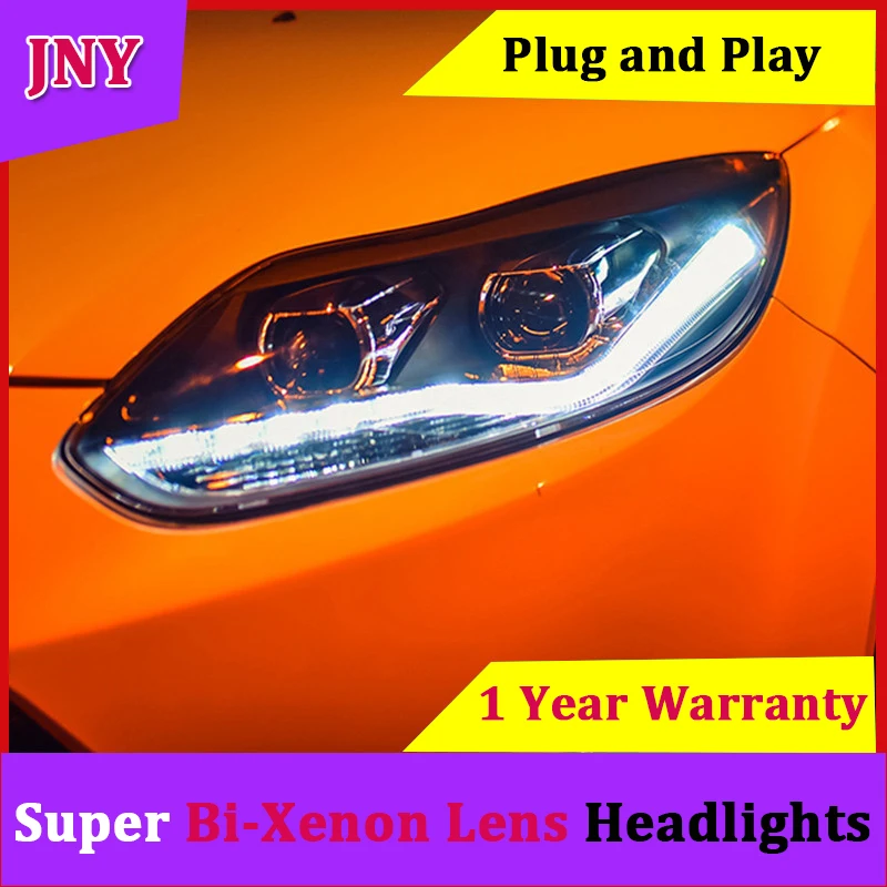 JNY автомобильный Стайлинг Головной фонарь для Ford Focus MK3 2012 2014 фокус фары