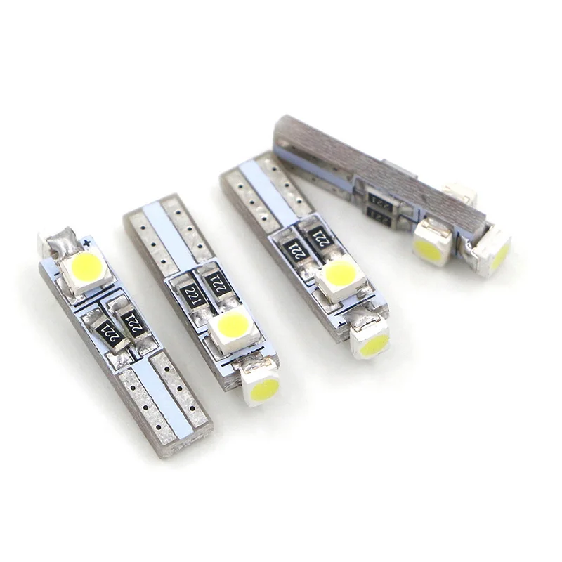 Wolflamp 4 шт. белый T5 светодиодный светильник 3528 3SMD автомобильные лампы на танкетке