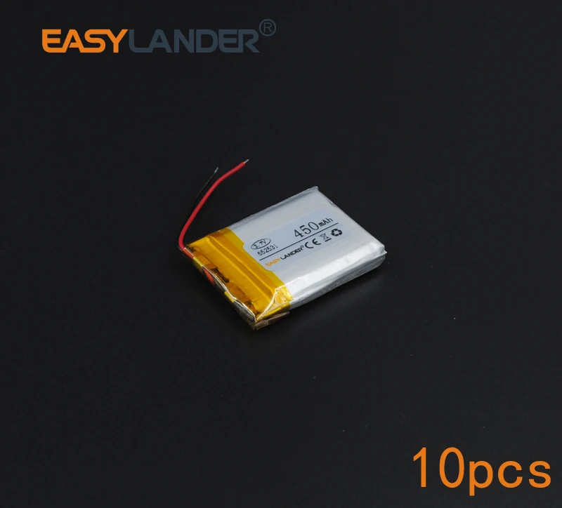 10 шт./лот 3 7 V 450mAh 652531 перезаряжаемый литий полимерный ионный аккумулятор для bluetooth