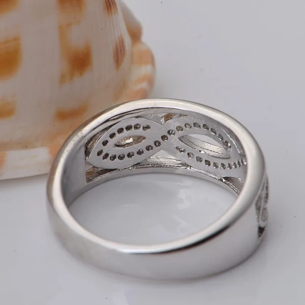 

Solid Real NEW fashion band ring wedding engagement jewelry R224