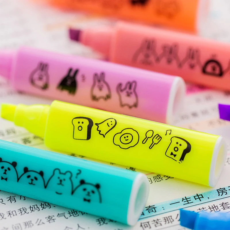 CXZY кавайный конфетный цвет мини котенок набор ручек маркеров hilighter свет scribble