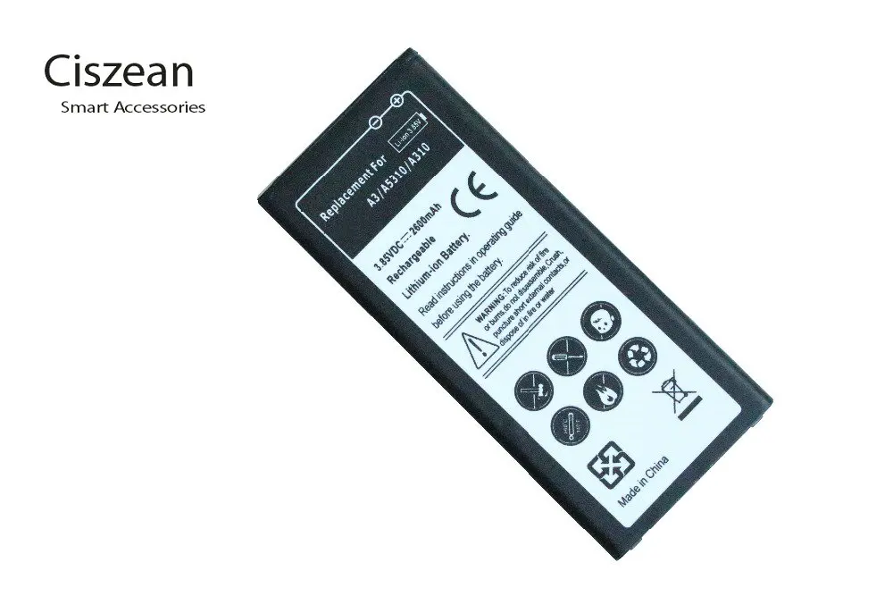 Ciszean 1x2600mAh EB BA310ABE/EBBA310ABE запасная литий ионная батарея для Samsung Galaxy A3 2016 Edition A310 A310F