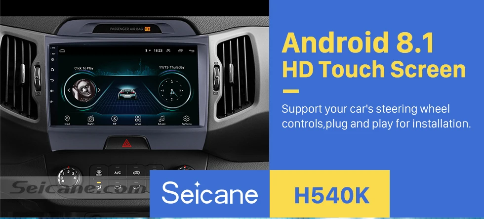 Seicane Android 8,1 мультимедийный плеер " Wifi Автомагнитола 2Din gps стерео для KIA Sportage 2010 2011 2012 2013 головное устройство
