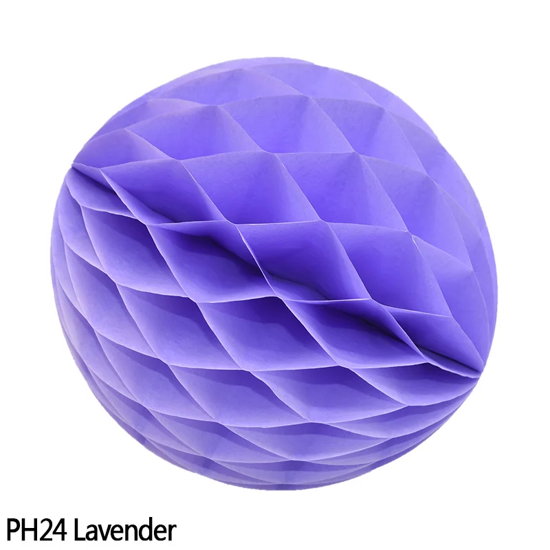 H24 lanvender 10 шт 2'-12 ''сотовые шарики круглые ткани круглые подвесные бумажные фонари ремесло для свадьбы или «нулевого дня рождения» вечерние рождественские украшения - Цвет: H24 lanvender