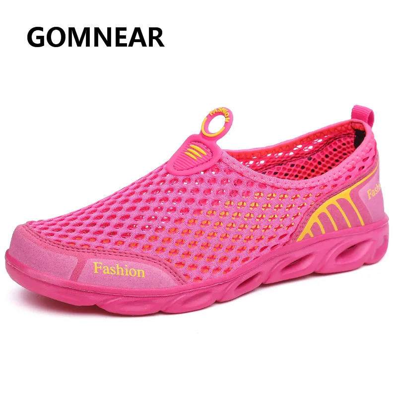 Женские кроссовки без застежки gomближнего и розового цвета Водная обувь Летний