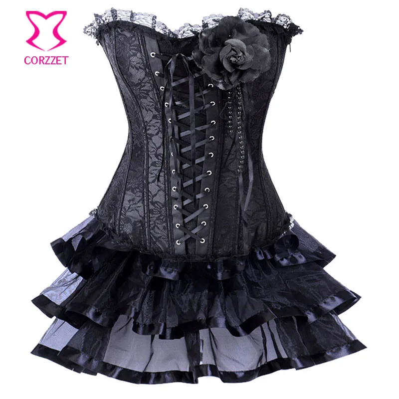 Платье с корсетом кружевной топ бюстье цветочной аппликацией и юбкой пачкой