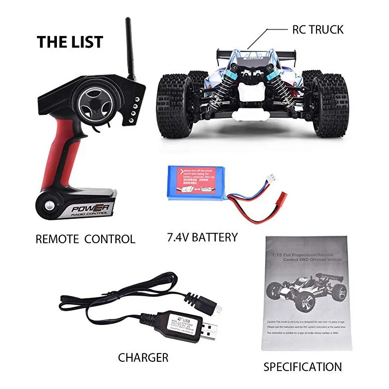 Wltoys A959 обновленная версия RC автомобилей 1/18 масштаб 4WD 2,4 г Электрический RTR Внедорожные багги автомобили удаленного Управление игрушки автомобиля Gif радиоуправляемые машины машинки на пульте управления