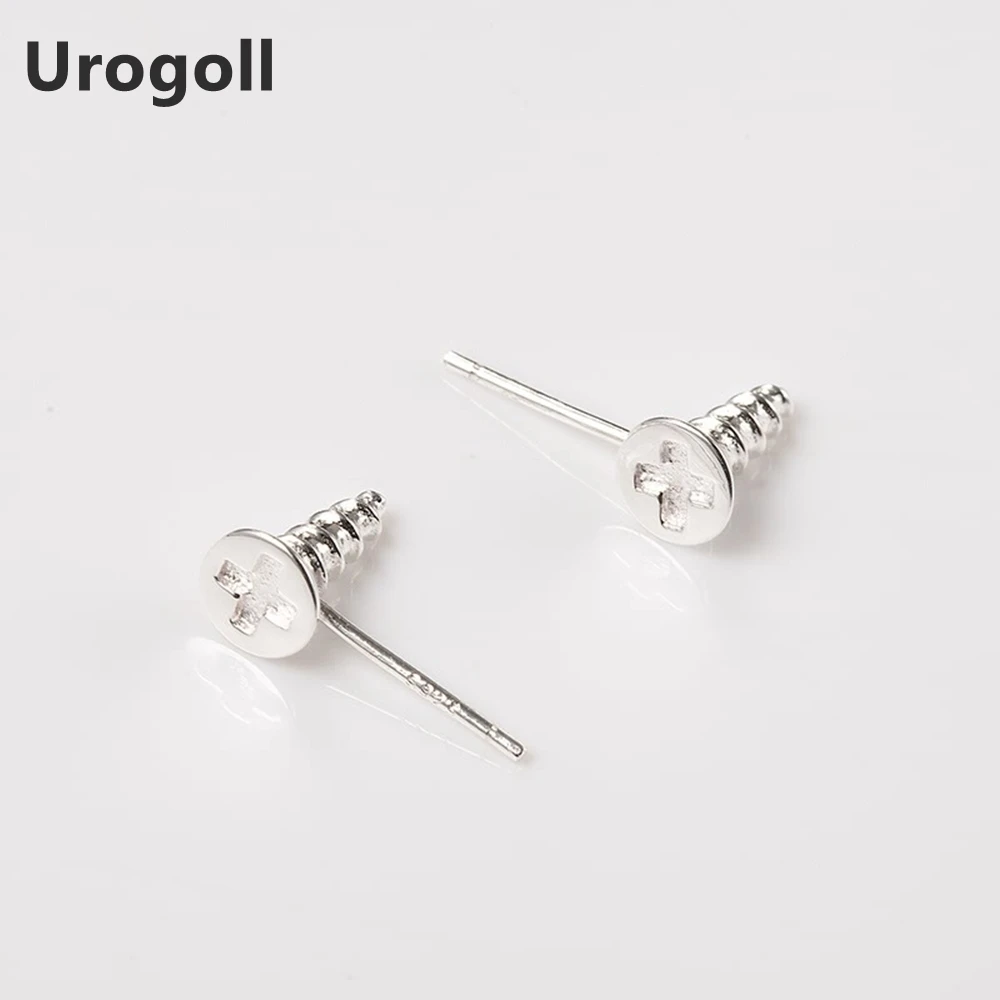 

Brand New S925 Sterling Silver Fine Jewelry Simple Screw Stud Earrings For Women Anniversary Silver 925 Jewelry Gifts