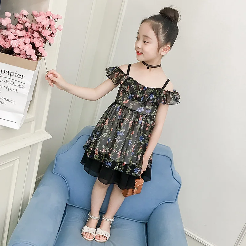 2019 г. вечерние платья принцессы для девочек детское платье с цветочным рисунком