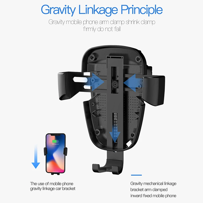 TOTU 2 in 1 Wireless Fast Charging Car phone holder stand For iPhone X 8 Plus Mount Qi Charger for Samsung S8 | Мобильные телефоны