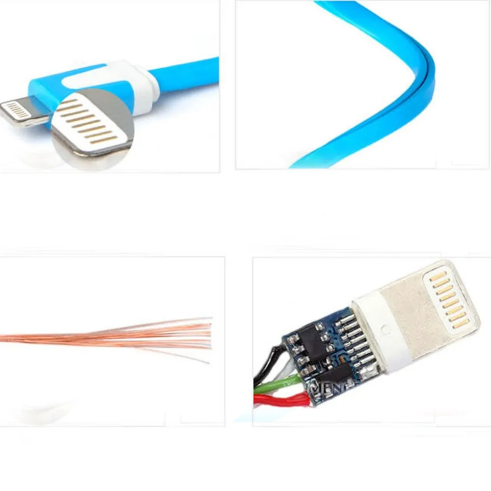 Кабель для передачи данных eCos 3 м цветной Micro Lead плоский кабель синхронизации