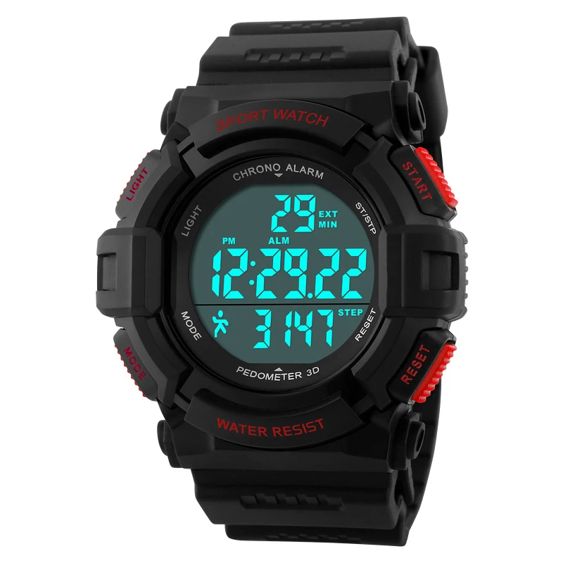 

LED Digital Sports Man Watch Pedometer Watches Water Resistant Military Army Shock Relogio Masculino Men Wristwatches 1116 zk30