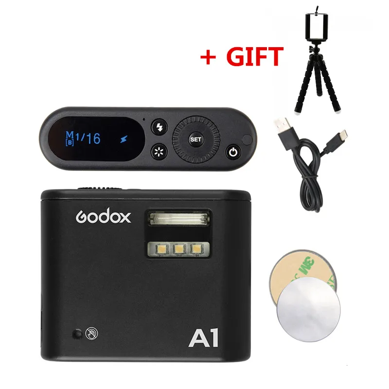 В наличии Godox A1 смартфон Flash System 2 4G Беспроводная вспышка Trigger постоянное