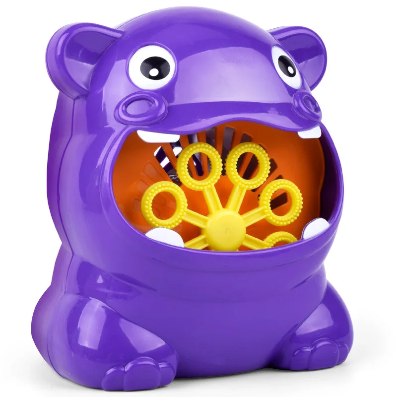hippo Without box Наружная пузырьковая машина воздуходувка пистолет лягушка крабы для маленьких детей Ванна Для Купания Мыло Вода игрушки для детей с музыкой - Цвет: hippo Without box