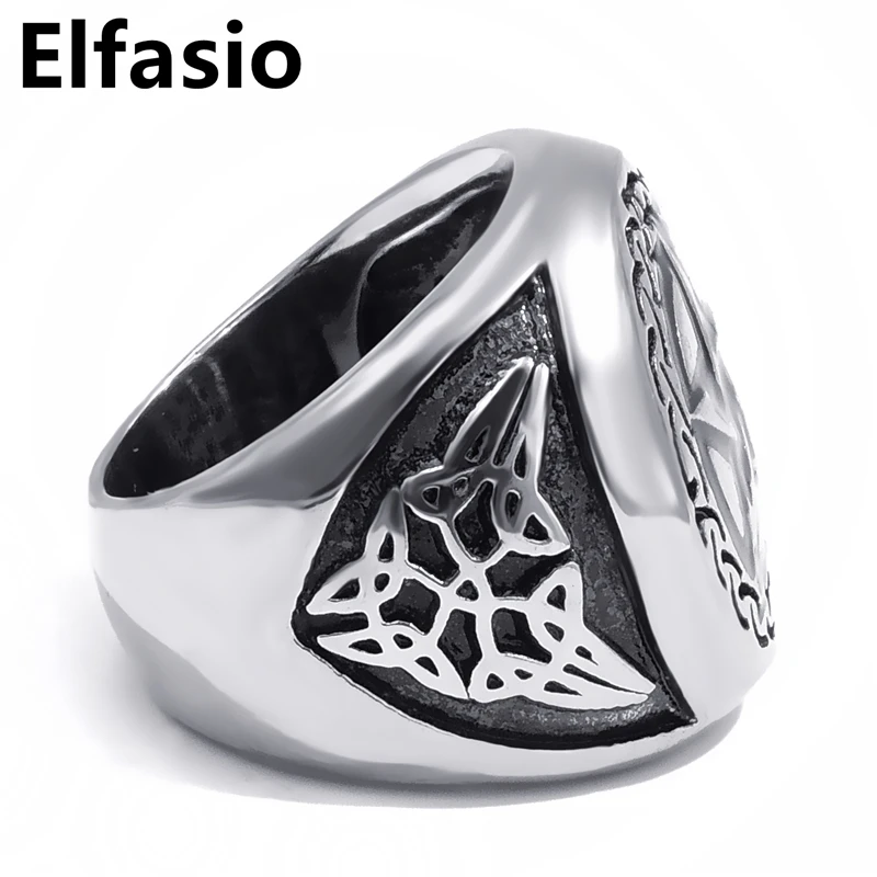 Мужская Волшебная пятиконечная звезда Wicca кольцо из нержавеющей стали 316L оптовая