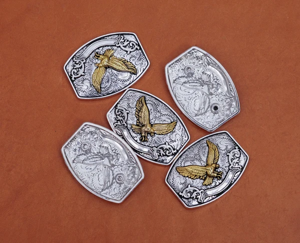 6 шт. Западный ковбойский Cowgirl Texas Gold Eagle Leathercraft Hatband кожаный кошелек ремень седло для верховой езды декоративный набор