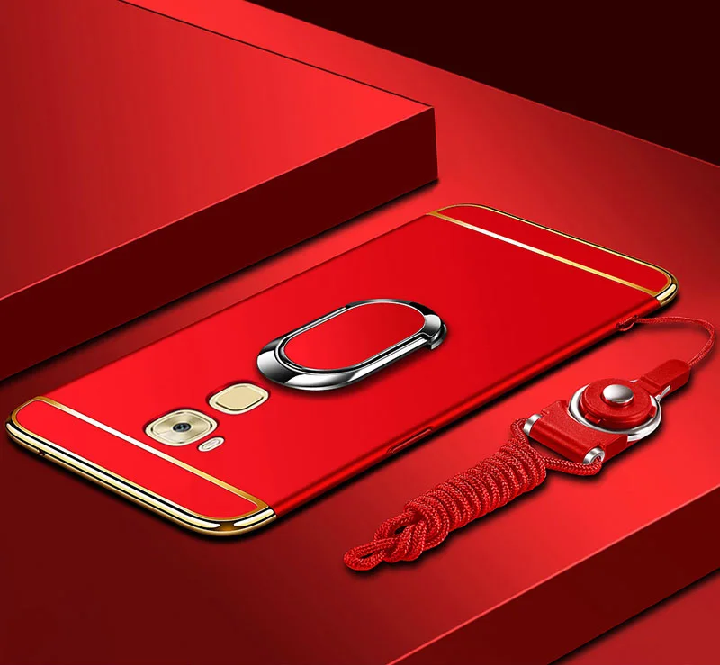 DIYABEI For Huawei Maimang 5 G9 Plus back cover protective phone case For Huawei Maimang 6 Nova 2i Mate 10 Lite cover with Stand - Цвет: Red
