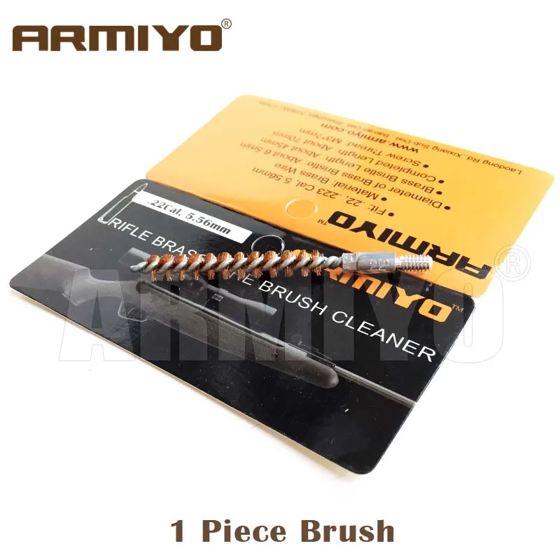 1x .22Cal Brush Armiyo отверстие кисти пистолет баррель очиститель стрельба пистолет винтовка дробовики чистящий комплект(выбрать калибр) винтовой резьбой m4 8-32 - Цвет: 1x .22Cal Brush