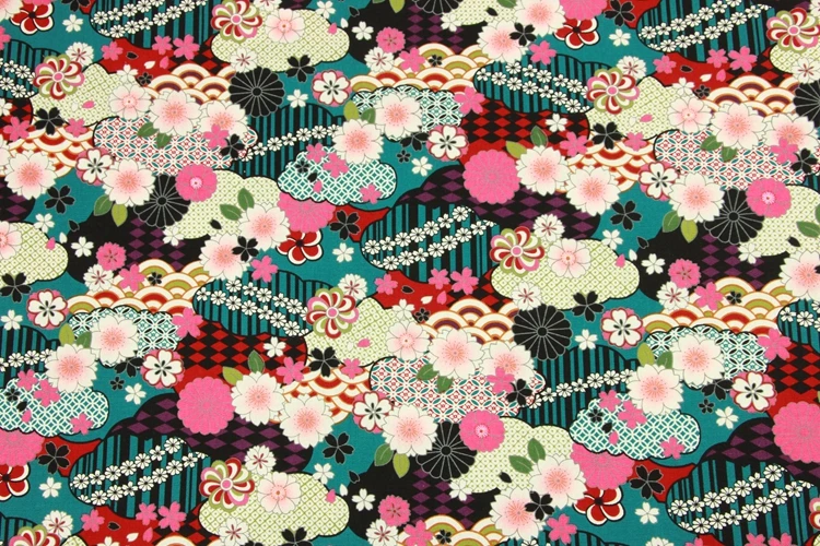 half yard thicken cotton fabric soft breeze flower print handmade DIY bag garment sewing material cotton B452