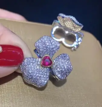 red SHANICE цветок DIY кубического циркония браслеты жемчуг ожерелье изготовление фурнитура поставки Шарм Clousures разъем застежки аксессуары - Color: red