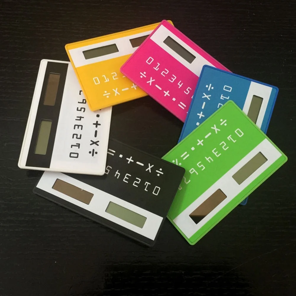 1 шт. Портативный Калькулятор Мини Ультратонкий карточный канцелярская карточка