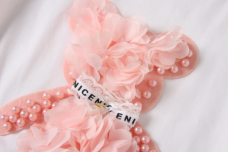 Женский Повседневный комплект ALPHALMODA футболка с аппликацией медведя + джинсовые