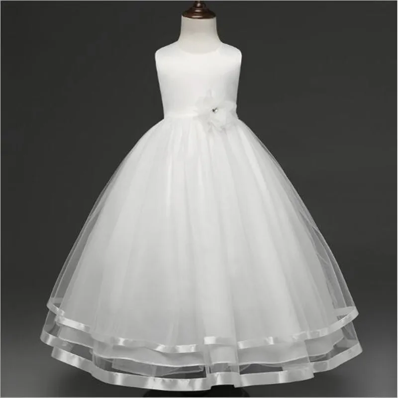 Flower Girls Dresses 2019 Tule Princess Children Evening Clothing Formal Kids Dress For Wedding Party Prom Gowns QV884 | Детская одежда