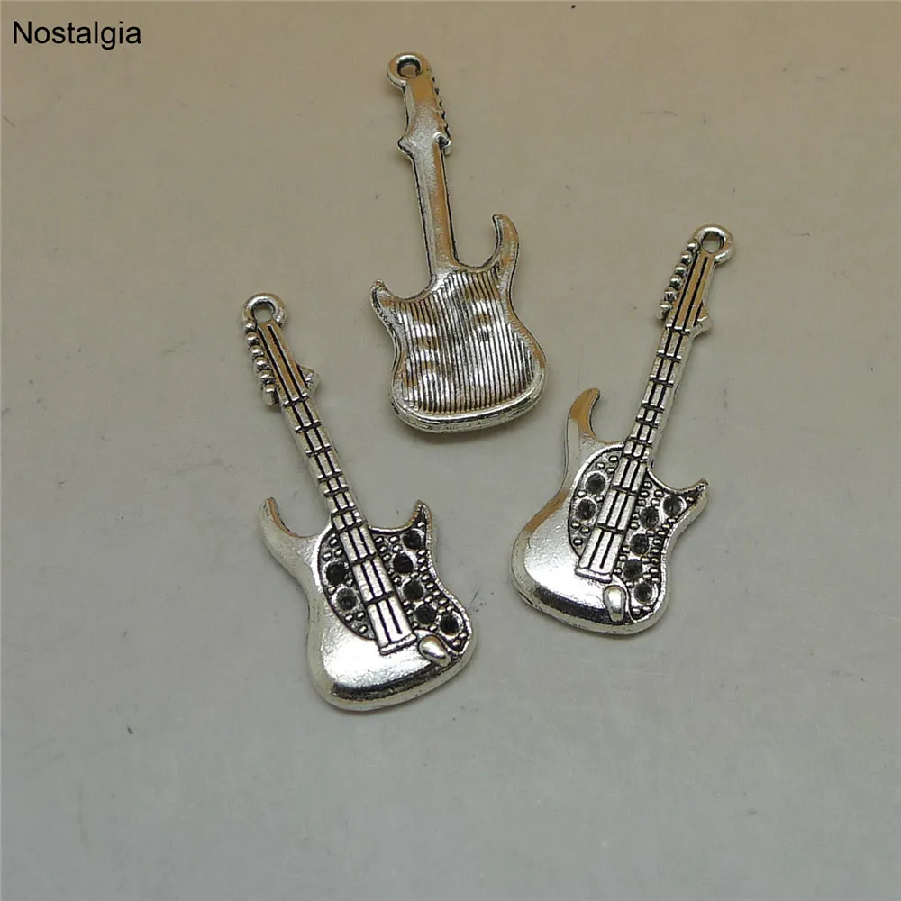 

Nostalgia 5Pcs Guitar Music Charms Tibeten Musical Large Metal Pendants Jewelry Making 36*14mm