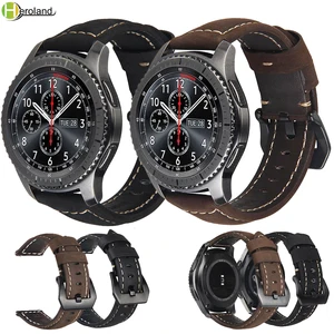 Ремешок кожаный 20 мм 22 мм для Samsung Gear S3 Classic Frontier S2 sport Galaxy 4246 мм active, браслет для huawei gt 2