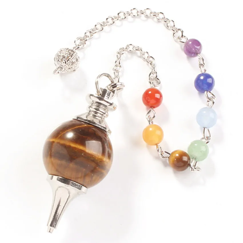 Модные бусины посеребренные натуральные тигровый глаз камень 7 круглых бусин