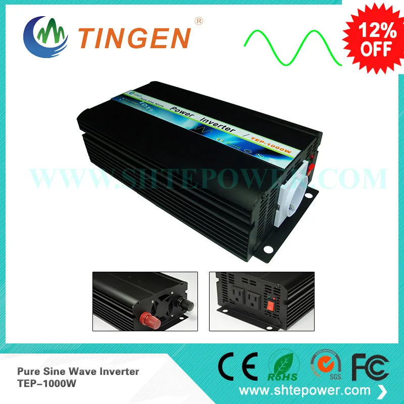 

1000W/1KW Pure Sine Wave Power Inverter dc 12v 24v 48v to ac 100v 110v 120v 220v 230v 240v with CE, ROHS approved 2000W PEAK