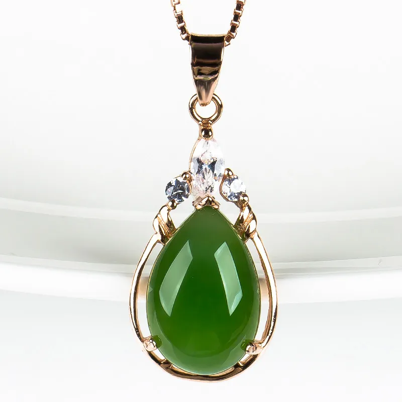 Женская мода изумрудное Нефритовое ожерелье подвески гаргантиха модный подарок