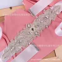 crystal wedding dress sash handmade rhinestone bridal waist belt satin ribbon 7cm30cm s26