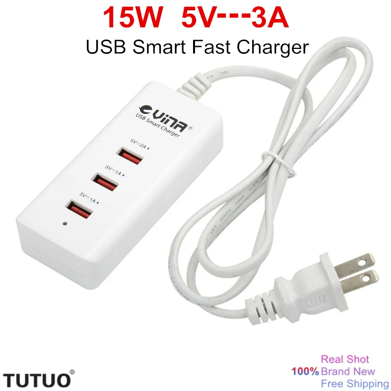 Быстрое зарядное устройство с 3 USB портами для путешествий умный адаптер питания